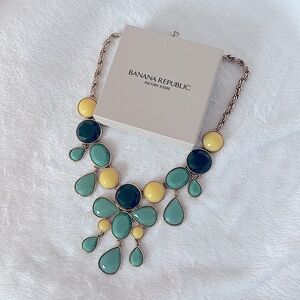 Banana Republic Green & Yellow Statement Necklace